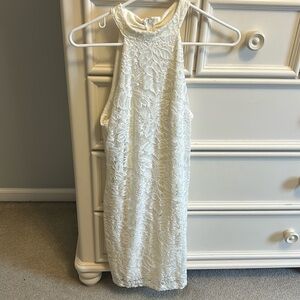 White Lavender high neck dress